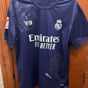 adidas Kids Navy Blue Real Madrid Y-3 Emirates Football Jersey